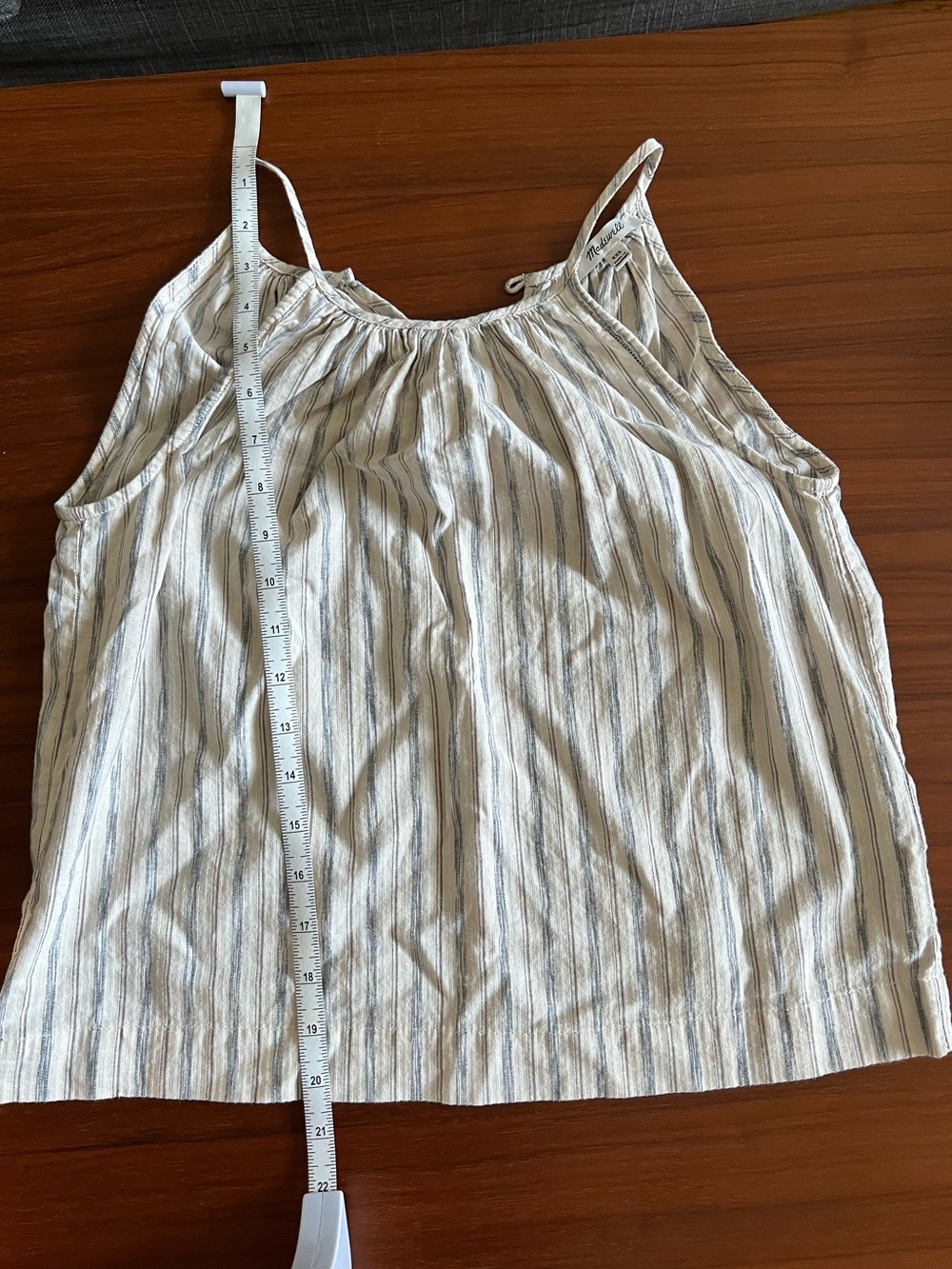 Madewell Cream and Blue Striped Spaghetti Strap Cami XXS